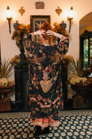 Heart of Gold Opera Duster Kimono Robe w/ Sacred Heart