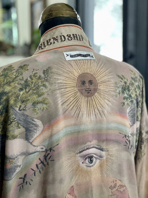 Friendship Love & Truth Vintage Wash Cropped Kimono