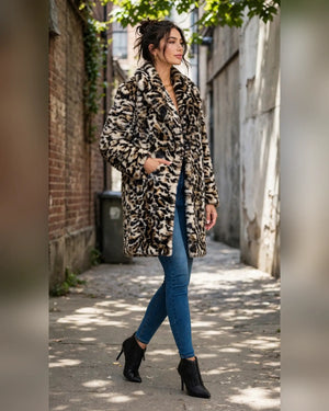 FC0177: The Wild Luxe Statement Coat: Leopard Brown / L