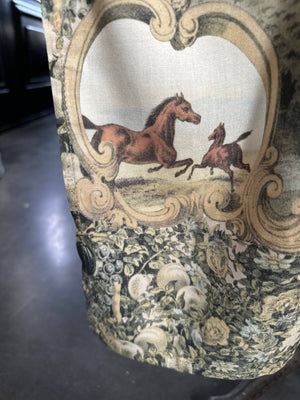 Born to Run Opera Duster Kimono Robe w/ Horse & Flower Print