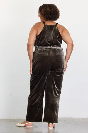 Plus Size Velvet Straight Fit Pants
