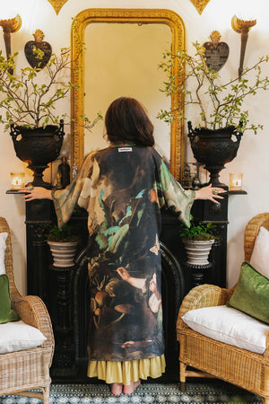 Heartwork Opera Duster Kimono Robe w Artist Butterfly