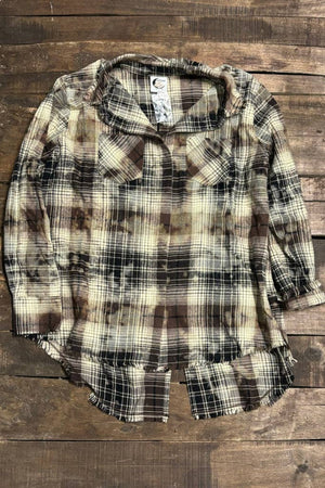 Crisp Morning Air Flannel - Brown: S/M