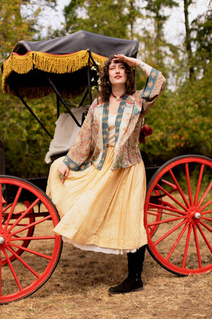 Love Revolution Pixie Crop Kimono w/ Sun, Horse & Florals