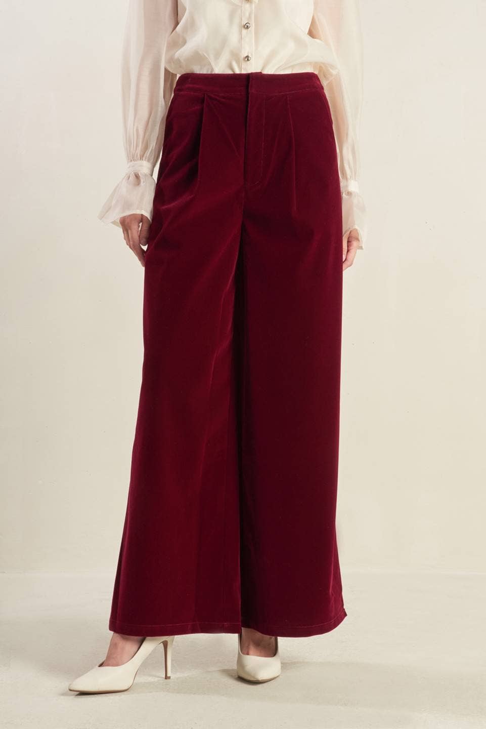 A Velvet Pant: BERRY