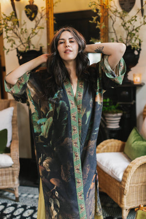 Heartwork Opera Duster Kimono Robe w Artist Butterfly