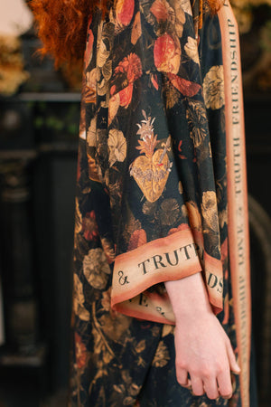 Heart of Gold Opera Duster Kimono Robe w/ Sacred Heart