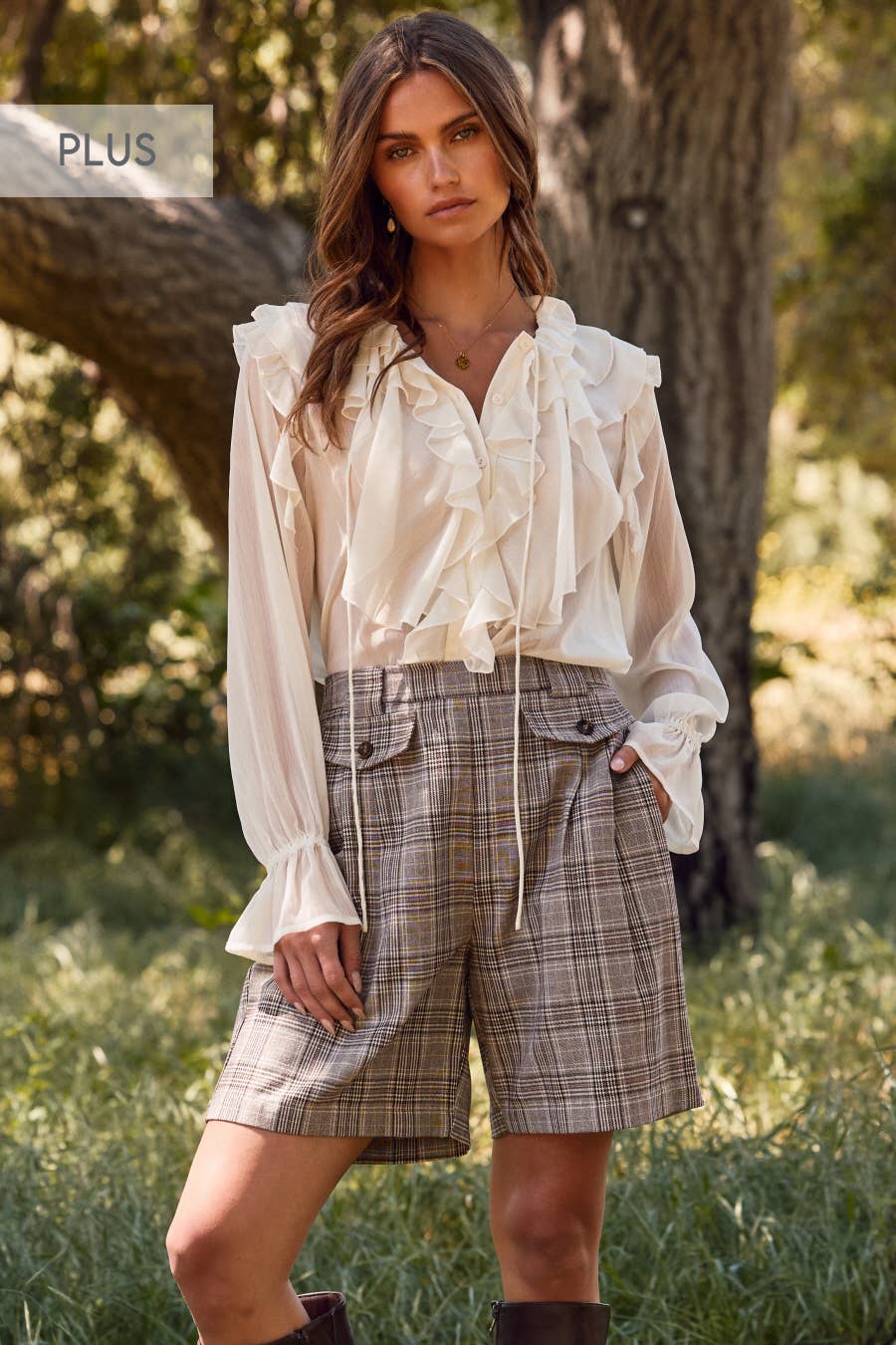 Sheer Chiffon Blouse: Ivory
