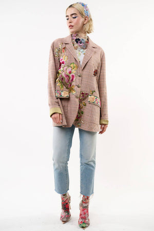 Sudden Sensation Blazer | Pink Jacket | Embroidered Jacket: Pink Ash / XL