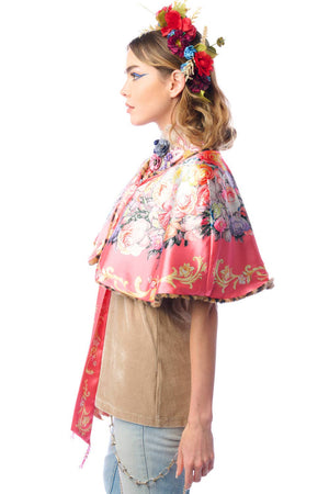 Grace Kelly Reversible Fur Cape: Leopard / One size