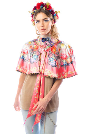 Grace Kelly Reversible Fur Cape: Leopard / One size