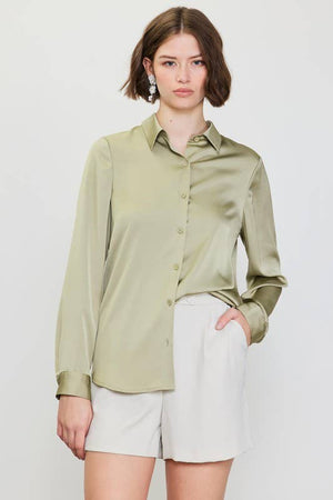 Recycled Satin Classic Buttondown Blouse