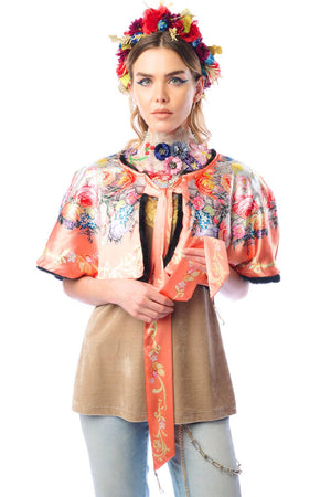 Grace Kelly Reversible Fur Cape: Black / One size