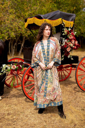 Love Revolution Opera Duster Kimono Robe w/ horse & florals