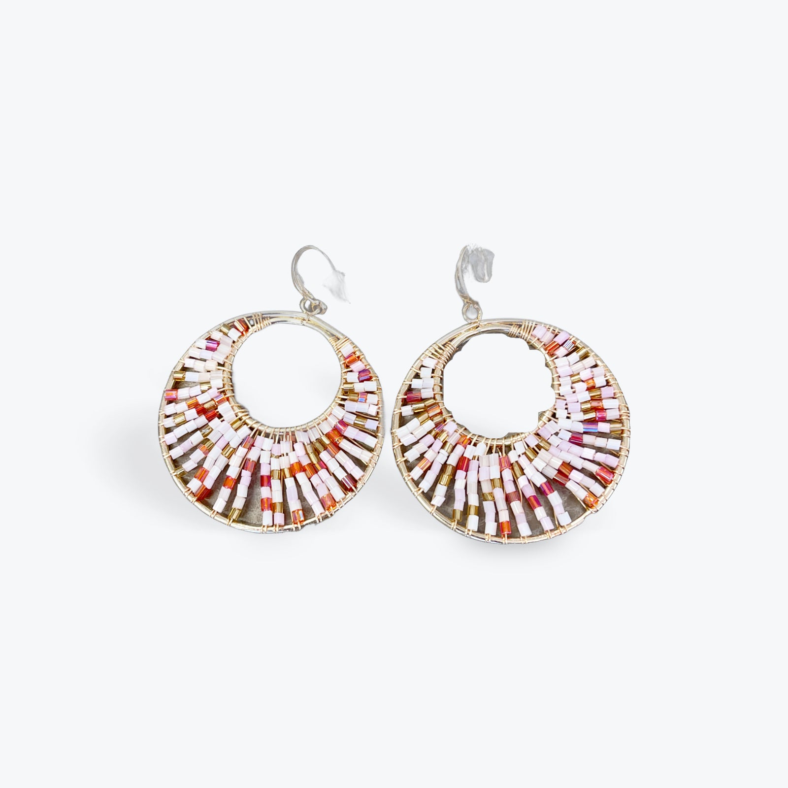 Earring, Circle Beaded Hoop
