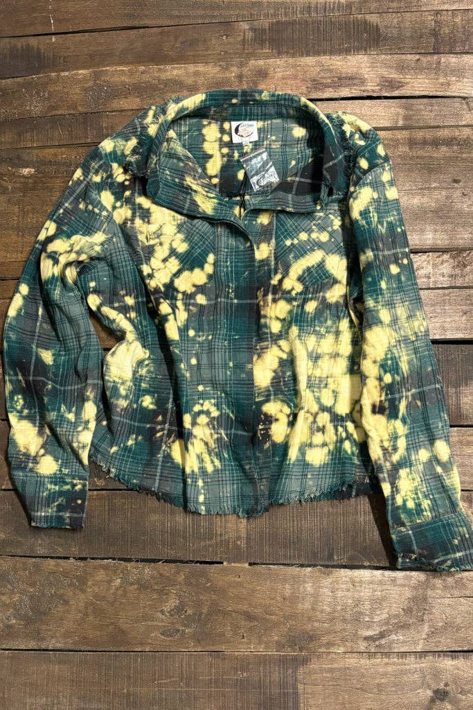 Afternoon Breeze Flannel: Teal: L/XL